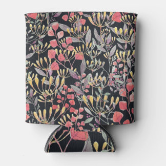 Meadow flowers, watercolor seamless pattern. can cooler