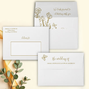 Meadow Flowers Wedding Envelope
