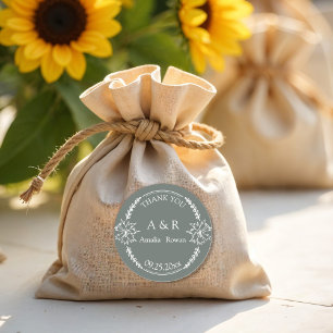 Meadow flowers Wedding Favour Thank You Classic Round Sticker