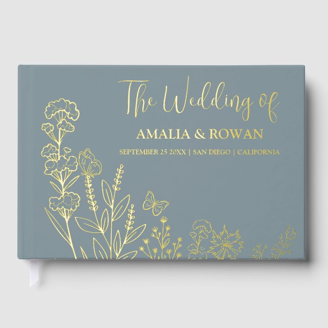Meadow Flowers Wedding Guest Book (Front)