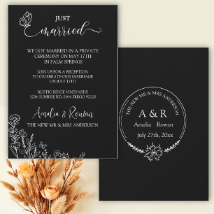 Meadow Flowers Wedding Just Married Invitation