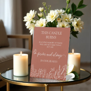 Meadow Flowers Wedding Memorial This Candle Burns Pedestal Sign