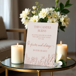 Meadow Flowers Wedding Memorial This Candle Burns Pedestal Sign