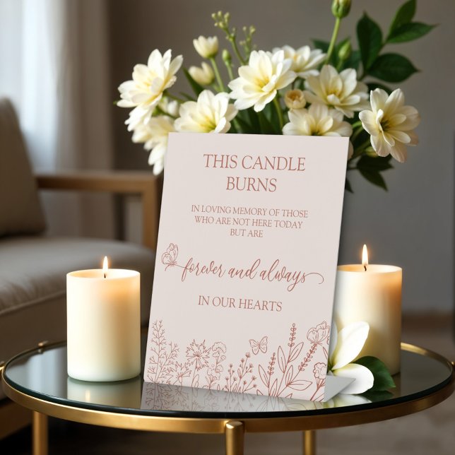 Meadow Flowers Wedding Memorial This Candle Burns Pedestal Sign (Creator Uploaded)