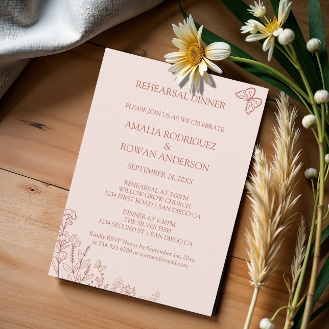 Meadow Flowers Wedding Rehearsal Dinner  Invitation (Creator Uploaded)