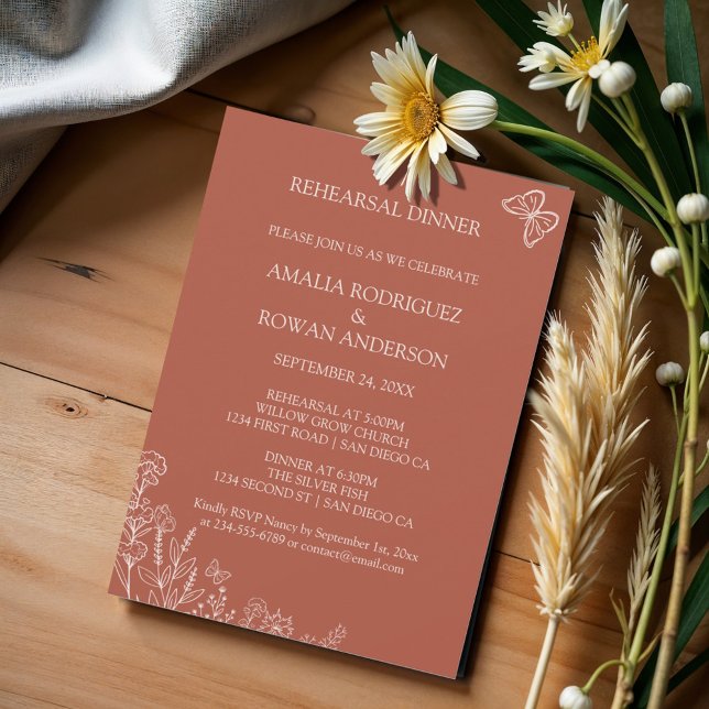 Meadow Flowers Wedding Rehearsal Dinner  Invitation (Creator Uploaded)