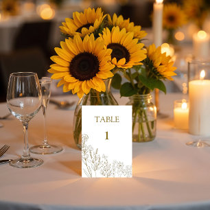 Meadow Flowers Wedding Table Number Card