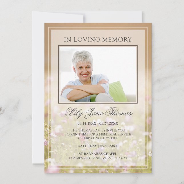 Meadow Funeral Invitation | In Loving Memory (Front)