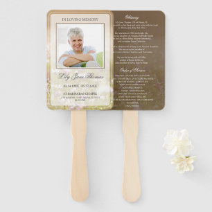 Meadow Funeral Program In Loving Memory Hand Fan