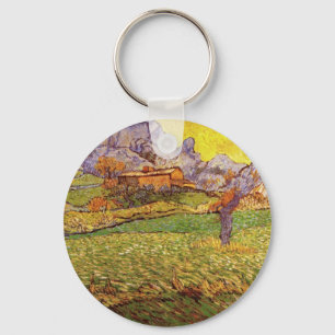 Meadow in Mountains by Vincent van Gogh Key Ring