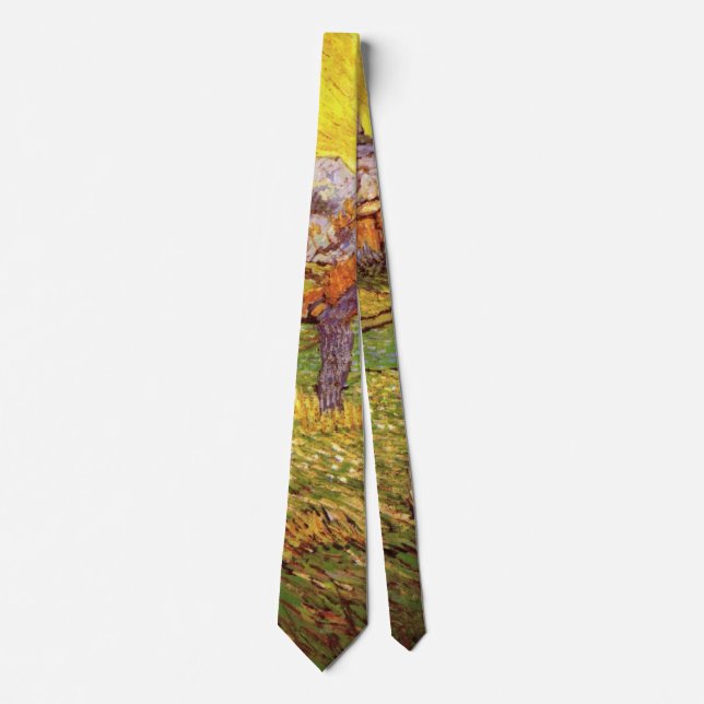 Meadow in Mountains by Vincent van Gogh Tie (Front)