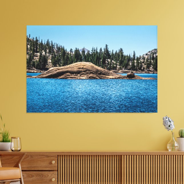Meadow Lake Rock Island Canvas Print (Insitu(LivingRoom))