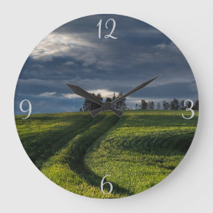 Meadow Landscape Large Clock