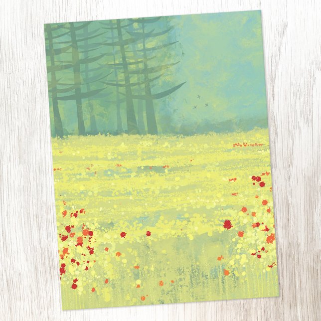 Meadow Landscape Painting Postcard (Creator Uploaded)