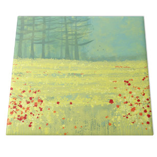 Meadow Landscape Painting Tile