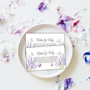 Meadow Lavender Butterfly Books For Baby Shower  Enclosure Card