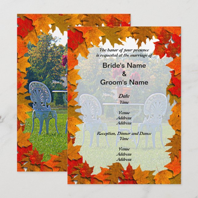Meadow of Love Autumn Wedding Invitation (Front/Back)