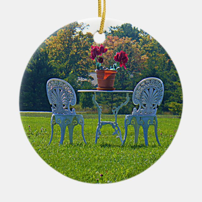 Meadow of Love Ceramic Tree Decoration (Front)