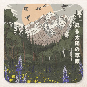 Meadow Of the Rising Sun Square Paper Coaster