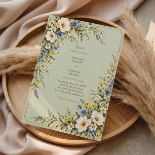 Meadow Poetry On Soft Sage Invitation