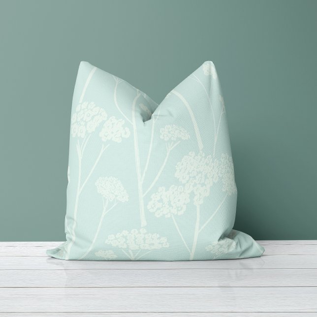 Meadow Silence Soft Aqua Pale Seafoam Cushion (Creator Uploaded)