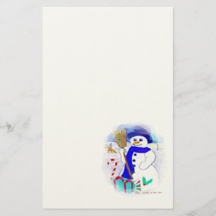 Meadow Snowman Stationery