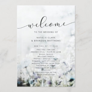 Meadow Song fading Wildflowers Wedding Ceremony Programme
