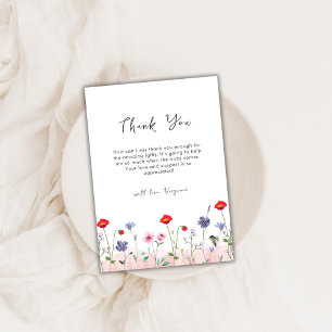 Meadow Summer Wildflower Baby Shower Thank You Card