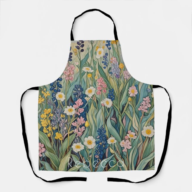 Meadow Whispers: Pastel Wildflowers Apron (Front)