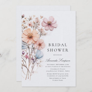 Meadow Wildflower Bohemian Bridal Shower Invitation