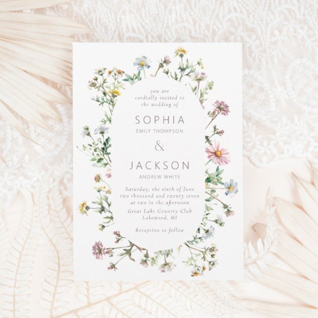 Meadow Wildflower Delicate Wedding Invitation (Creator Uploaded)