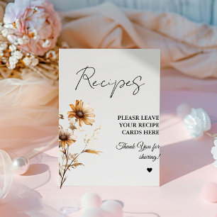 Meadow Wildflower Leave your Recipes Bridal shower Pedestal Sign