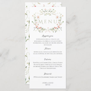 Meadow Wildflower Rustic Boho Wedding Menu