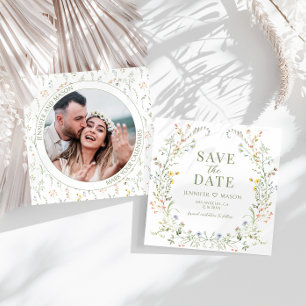 Meadow Wildflower Save The Date Photo Invititation