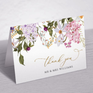 Meadow Wildflower  Wedding Thank You Card