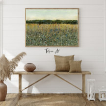 Meadow Wildflowers Field Vintage Painting