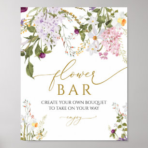 Meadow Wildflowers Flower Bar Shower Sign
