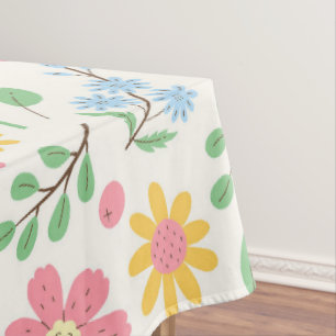 Meadow Wildflowers Pattern Tablecloth
