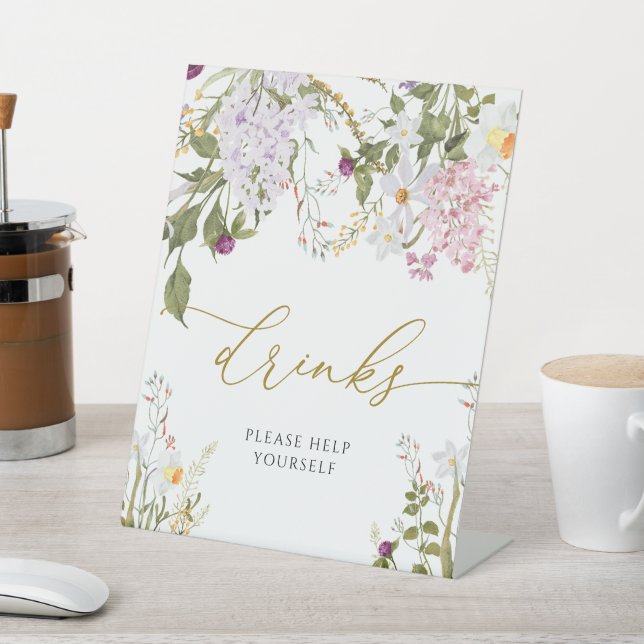 Meadow Wildflowers Shower Drinks Sign (In SItu)