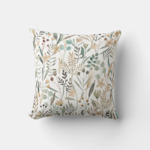 Meadow Wildflowers: Watercolor Charm. Cushion