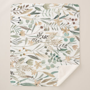 Meadow Wildflowers: Watercolor Charm. Sherpa Blanket