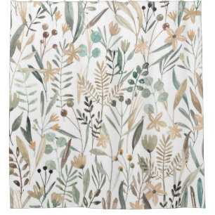Meadow Wildflowers: Watercolor Charm. Shower Curtain