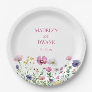 Meadow Wildflowers Wedding Reception  Paper Plate