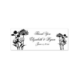 Meadow Wildflowers Wedding Thank You, Rubber Stamp