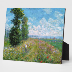 Meadow with Poplars by Claude Monet Plaque