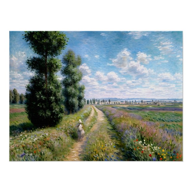 Meadow with Poplars Poster (Front)