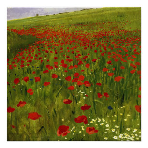 Meadow with Poppies (1896) Merse Pál Szinyei Poster