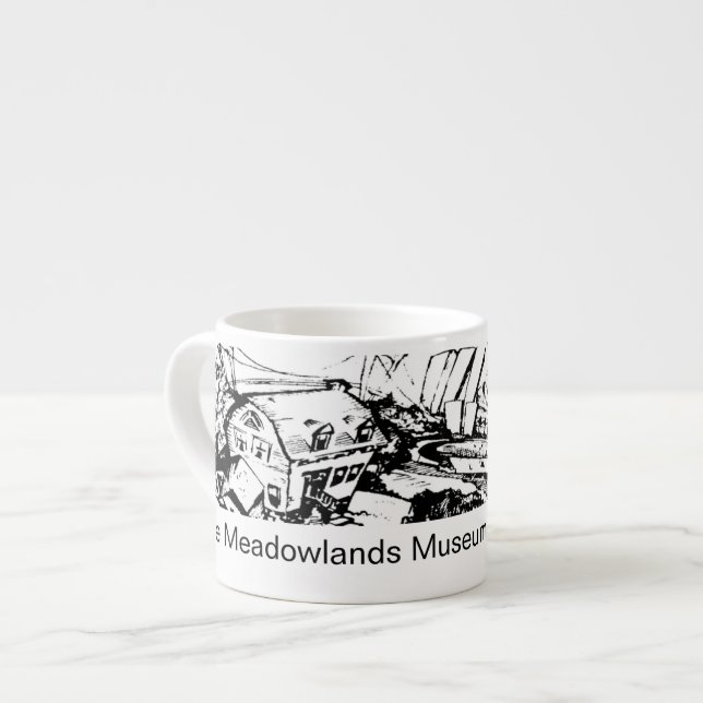 Meadowlands Museum Espresso Cup (Graphic & Text) (Front Left)