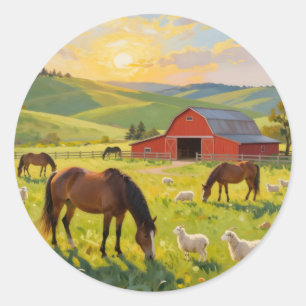 Meadowlight Morning -  Classic Round Sticker