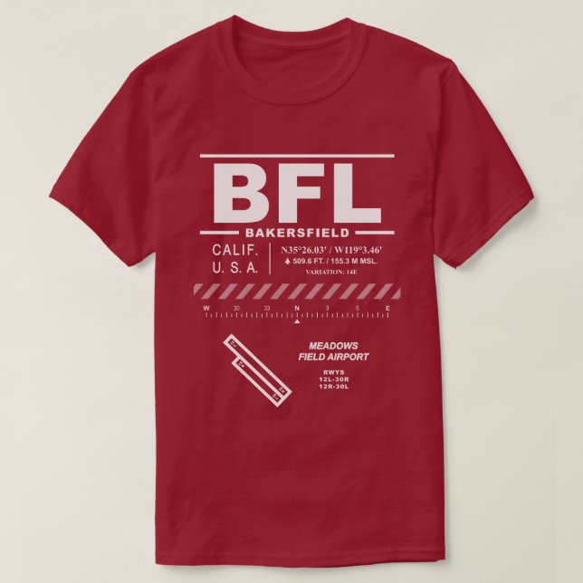 Meadows Field Airport BFL T-Shirt (Design Front)